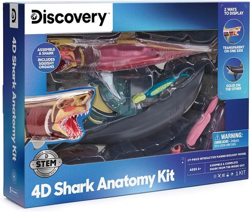 Discovery™ 4D Shark Anatomy Kit| Interactive Model Building Set with Display Stand| STEM Biology Science Kit| Fun Activity Puzzle| Ocean Sea Creature Figurine| Educational Learning Toy| Ages 6+ in Saudi Arabia
