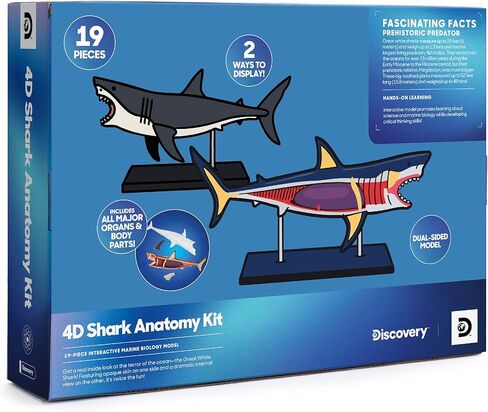 Discovery™ 4D Shark Anatomy Kit| Interactive Model Building Set with Display Stand| STEM Biology Science Kit| Fun Activity Puzzle| Ocean Sea Creature Figurine| Educational Learning Toy| Ages 6+ in Saudi Arabia