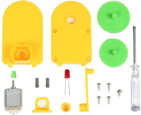caralei Portable Hand Cranked Power Generator Handheld Crank Generator Science Experiments STEM Building Toy for Student Teen ABS Plastic, Yellow in Kuwait