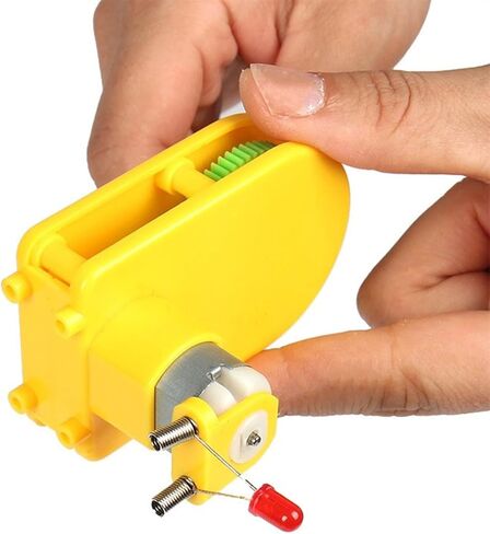 caralei Portable Hand Cranked Power Generator Handheld Crank Generator Science Experiments STEM Building Toy for Student Teen ABS Plastic, Yellow in Kuwait
