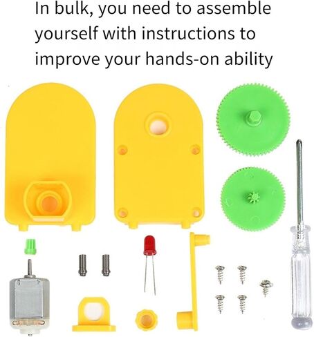 caralei Portable Hand Cranked Power Generator Handheld Crank Generator Science Experiments STEM Building Toy for Student Teen ABS Plastic, Yellow in Kuwait