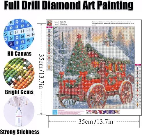 Ekuxom 5D Diamond Art Kits for Adults-Christmas Tree Diamond Painting Kits for Adults- DIY Round Full Drill Diamond Gem Art Crystal Kits for Home Wall Decor 14x14inch in Saudi Arabia