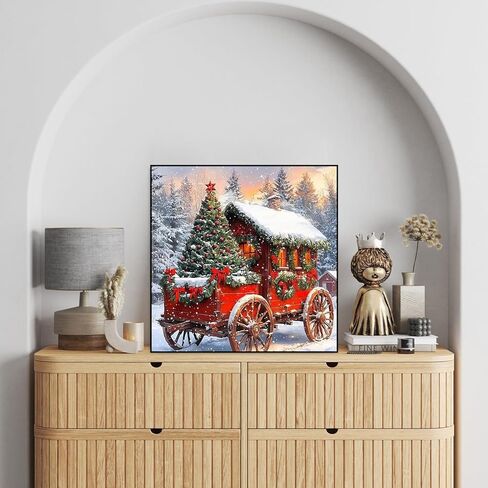 Ekuxom 5D Diamond Art Kits for Adults-Christmas Tree Diamond Painting Kits for Adults- DIY Round Full Drill Diamond Gem Art Crystal Kits for Home Wall Decor 14x14inch in Saudi Arabia