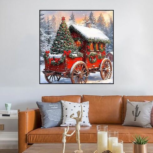 Ekuxom 5D Diamond Art Kits for Adults-Christmas Tree Diamond Painting Kits for Adults- DIY Round Full Drill Diamond Gem Art Crystal Kits for Home Wall Decor 14x14inch in Saudi Arabia