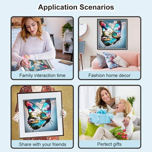 PFFNGPEN Diamond Painting Kits for Adults, 5D DIY Butterfly Diamond Art Kits for Beginners, Full Drill Round Diamond Art for Home Wall Decor, Waterfall Scenery,12x12 inch in Saudi Arabia