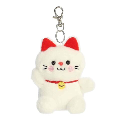 مشبك Aurora® Adorable Palm Pals™ Kota Lucky Cat™ - قطيفة ممتعة قابلة للتجميع للأطفال والكبار - مثالية لتزيين الغرف وهدايا عيد الميلاد - أبيض 4.5 بوصة in Kuwait
