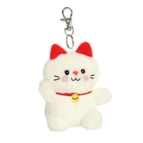 مشبك Aurora® Adorable Palm Pals™ Kota Lucky Cat™ - قطيفة ممتعة قابلة للتجميع للأطفال والكبار - مثالية لتزيين الغرف وهدايا عيد الميلاد - أبيض 4.5 بوصة in Kuwait