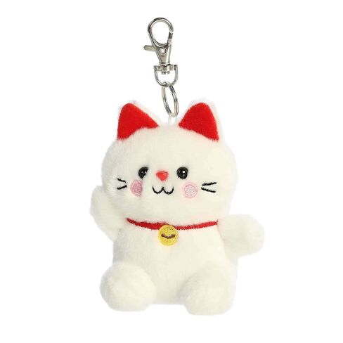 مشبك Aurora® Adorable Palm Pals™ Kota Lucky Cat™ - قطيفة ممتعة قابلة للتجميع للأطفال والكبار - مثالية لتزيين الغرف وهدايا عيد الميلاد - أبيض 4.5 بوصة in Kuwait