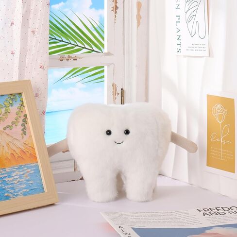 Apricot Lamb Toys Plush White Healthy Tooth Stuffed Tooth Soft Cuddly Perfect for Kids 10.6 Inches in Kuwait