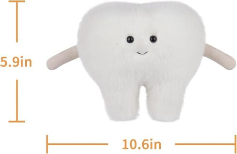 Apricot Lamb Toys Plush White Healthy Tooth Stuffed Tooth Soft Cuddly Perfect for Kids 10.6 Inches in Kuwait