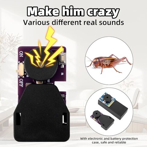 2pcs Cricket Noise Makers and Remote Control Annoying Noise Machine, 16 Sounds Beeping Makers Prank Device Hidden Prank Stuff for Gag Joke Gift Party Office Home Car (Purple, Blue) in Kuwait
