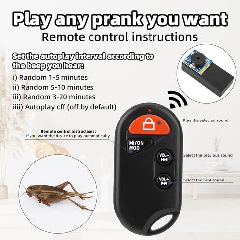 2pcs Cricket Noise Makers and Remote Control Annoying Noise Machine, 16 Sounds Beeping Makers Prank Device Hidden Prank Stuff for Gag Joke Gift Party Office Home Car (Purple, Blue) in Kuwait