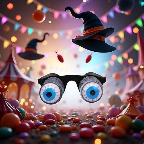 2Pcs Black Pop Out Eye Glasses Wobbly Eyes On Springs Out Eyes Novelty Halloween Carnival Party Plastic Joke Horror Shock Pop Eyes Glasses Prop,Comedic Prop for Adult Parties in Saudi Arabia