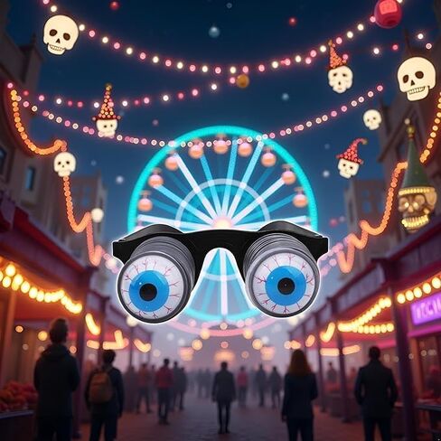 2Pcs Black Pop Out Eye Glasses Wobbly Eyes On Springs Out Eyes Novelty Halloween Carnival Party Plastic Joke Horror Shock Pop Eyes Glasses Prop,Comedic Prop for Adult Parties in Saudi Arabia