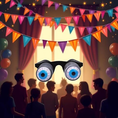 2Pcs Black Pop Out Eye Glasses Wobbly Eyes On Springs Out Eyes Novelty Halloween Carnival Party Plastic Joke Horror Shock Pop Eyes Glasses Prop,Comedic Prop for Adult Parties in Saudi Arabia