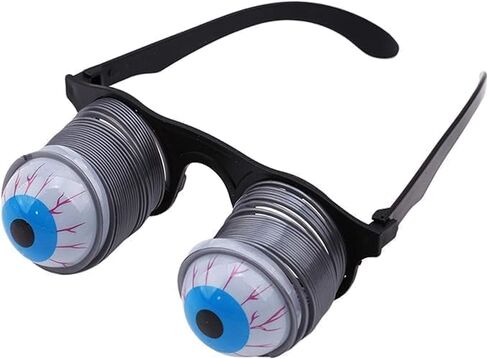 2Pcs Black Pop Out Eye Glasses Wobbly Eyes On Springs Out Eyes Novelty Halloween Carnival Party Plastic Joke Horror Shock Pop Eyes Glasses Prop,Comedic Prop for Adult Parties in Saudi Arabia