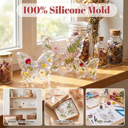 Butterfly Resin Molds Spring Butterfly Epoxy Silicone Resin Molds Jewelry Pendant Candle Mold Butterflies Art Craft Mould for Casting Soap Candle Flowers Preservation Home Office Craft Decor in Saudi Arabia