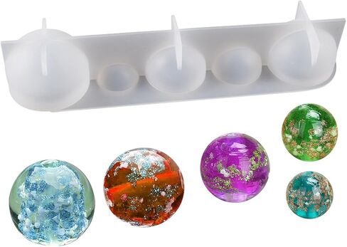 Sphere Resin Molds, Silicone Ball Mold Orbs Mould Round Ball Epoxy Casting Mold for Jewelry Making (Sphere) in Kuwait