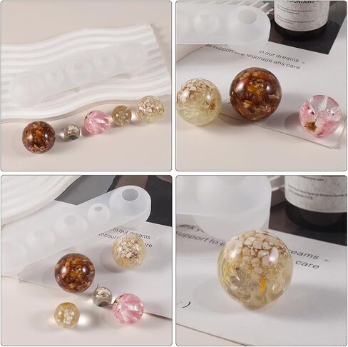 Sphere Resin Molds, Silicone Ball Mold Orbs Mould Round Ball Epoxy Casting Mold for Jewelry Making (Sphere) in Kuwait