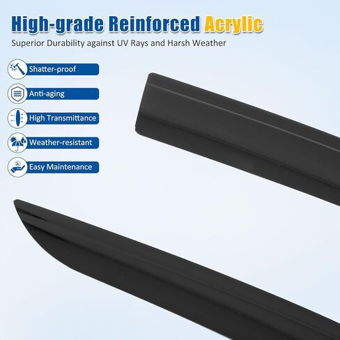 FREEMOTOR802 Low-Profile Window Deflectors Fits 2017-2025 Cadillac XT5 | Tape-on Mount Rain Guards Side Window Visors Wind Deflectors Dark Tinted Acrylic 4-Piece in Kuwait