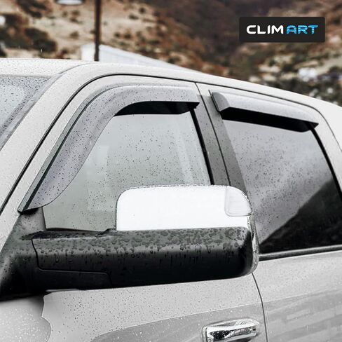 CLIM ART Incredibly Durable Rain Guards Compatible with Ram 2500/3500 2010-2026 Mega Cab, Original Tape-on Window Deflectors,Vent Deflector, Window Visors, Car Accessories, 4pcs. - 411193 in Kuwait