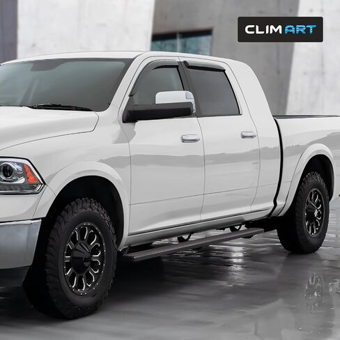 CLIM ART Incredibly Durable Rain Guards Compatible with Ram 2500/3500 2010-2026 Mega Cab, Original Tape-on Window Deflectors,Vent Deflector, Window Visors, Car Accessories, 4pcs. - 411193 in Kuwait
