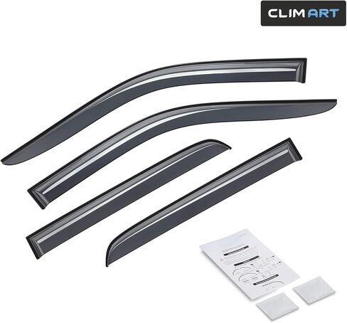 CLIM ART Incredibly Durable Rain Guards Compatible with Ram 2500/3500 2010-2026 Mega Cab, Original Tape-on Window Deflectors,Vent Deflector, Window Visors, Car Accessories, 4pcs. - 411193 in Kuwait