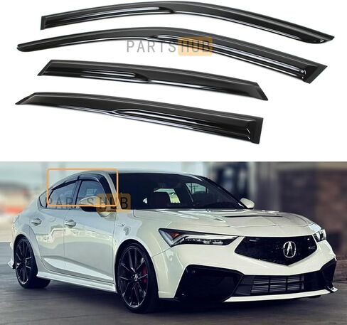 Fits for 2023-2026 Acura Integra DE4 DE5 JDM 3D Wavy Mugen Style Window Visor Rain Guards Deflector / 2024 2025 in Kuwait