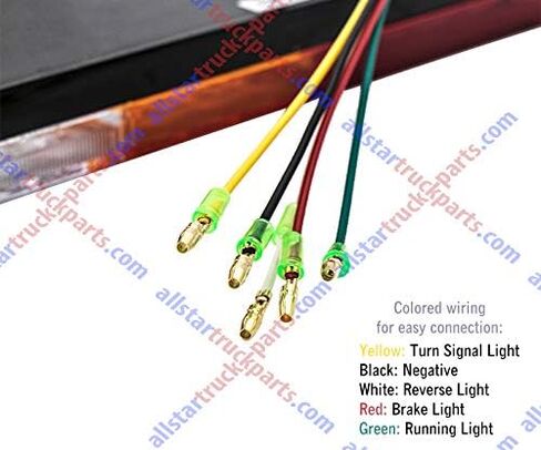 All Star Truck Parts] 20 LED Trailer Tail Lights Bar Waterproof, DC12V Turn Signal and Parking Reverse Brake Running Lamp for Car Truck Red Amber White (2 Pack) in Kuwait