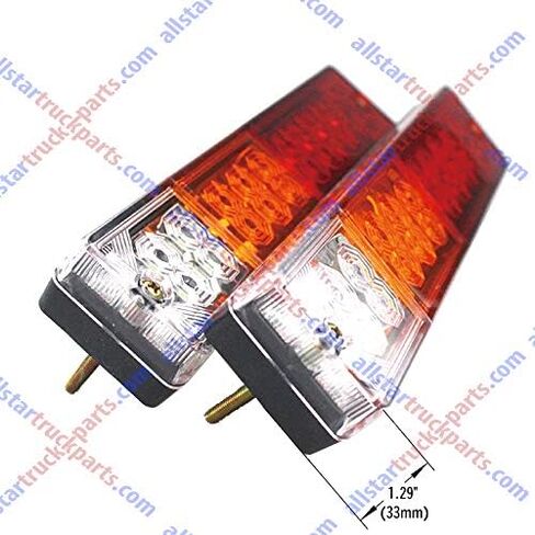 All Star Truck Parts] 20 LED Trailer Tail Lights Bar Waterproof, DC12V Turn Signal and Parking Reverse Brake Running Lamp for Car Truck Red Amber White (2 Pack) in Kuwait