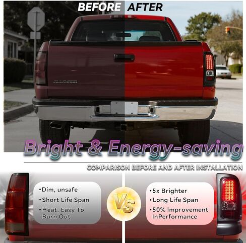 All-in-one LED Tail Light for Dodge RAM 1500 1994-2001, Ram 2500 3500 1994-2002,Upgraded VersionRear Taillight Assembly,55055264AC，55055265AC in Saudi Arabia