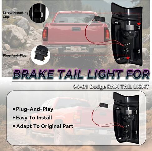 All-in-one LED Tail Light for Dodge RAM 1500 1994-2001, Ram 2500 3500 1994-2002,Upgraded VersionRear Taillight Assembly,55055264AC，55055265AC in Saudi Arabia