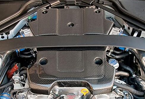 100% Real Carbon Fiber Engine Cover fit for compatible with 2009-2016 Nissan 370Z / Z34, Light Weight Engine Overlay Lid Body Kit Pair (2PCS) in Saudi Arabia