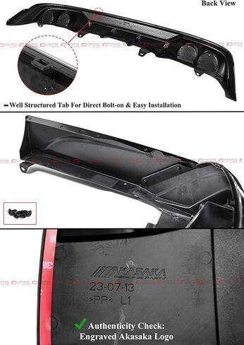 Akasaka Rear Bumper Diffuser + Pearl White Corner Spats + Exhaust Tip Compatible For 2023-2026 Honda Accord in Kuwait