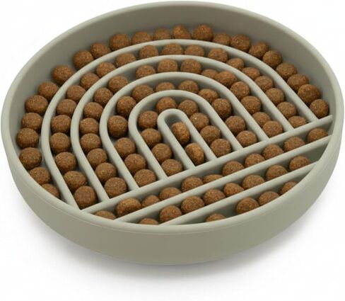 The Slowdown Bowl - Silicone Slow Feeder for Cats & Dogs, Slow Eating, Modern Lick Mat Design, Reduces Gulping, Dishwasher Fit, for All Cat & Dog Breeds, Mealtime Solution, Small-Sage in Saudi Arabia