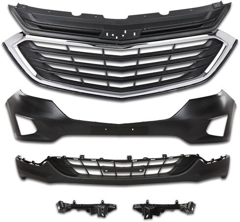 LQI Front Bumper Cover Upper Lower Kit Compatible with Chevy Equinox 2018-2021 Black in Kuwait