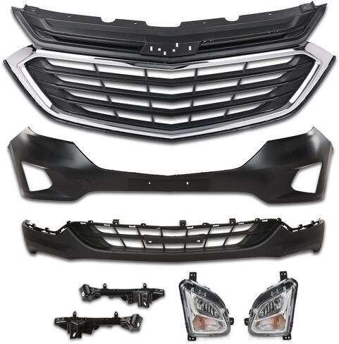 LQI Front Bumper Cover Upper Lower Kit Compatible with Chevy Equinox 2018-2021 Black in Kuwait