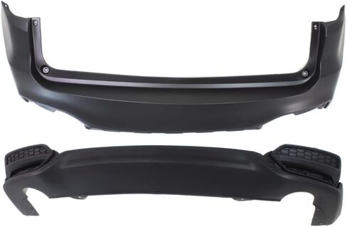 KarParts360 For Acura RDX 2016 2017 2018 Bumper Covers | Rear | Upper and Lower | Set of 2 | Upper - Primed, Lower - Textured | Replacement For AC1115103, AC1114101 | 04716TX4A50, 04715TX4A50ZZ in Kuwait