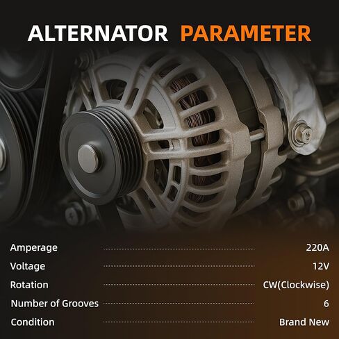 56029733AB Alternator Compatible with Chrysler Pacifica Voyager 3.6L V6 2017–2020 & Ram ProMaster 1500 2500 3500 3.6L 2022–2023 | Replaces 421000-7191 44013 in Saudi Arabia