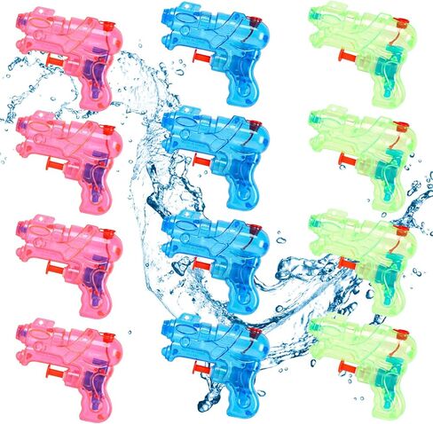 LOKIPA 12 Pack Water Guns for Kids, Small Water Guns Bulk Mini Squirt Guns Plastic Blasters for Outdoor Beach Swimming Pool Party Favors in Kuwait