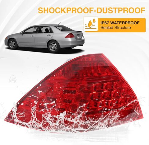 Tail Light Assembly Fit for 2006 2007 Honda Accord Sedan TailLight Lamp 33551SDAA32 (Left Driver Side) in Saudi Arabia