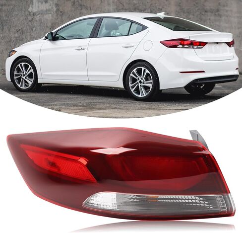 مصباح خلفي هالوجين LH USA مع مجموعة LED متوافقة مع 2017 2018 Hyundai Elantra Eco، Limited، SE، SEL، إصدار القيمة، مصباح خلفي سيدان بأربعة أبواب بديل للجانب الأيسر للسائق 92401-F2020 in Kuwait