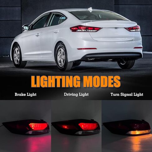 مصباح خلفي هالوجين LH USA مع مجموعة LED متوافقة مع 2017 2018 Hyundai Elantra Eco، Limited، SE، SEL، إصدار القيمة، مصباح خلفي سيدان بأربعة أبواب بديل للجانب الأيسر للسائق 92401-F2020 in Kuwait