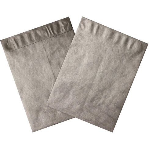 BOX USA TYVEK Self-Seal Flat Envelopes, 10" x 13", Silver, Top Opening, Tear and Moisture Resistant Mailer, for Shipping Important Documents, Promotional Materials and Brochures, Case of 100 in Kuwait