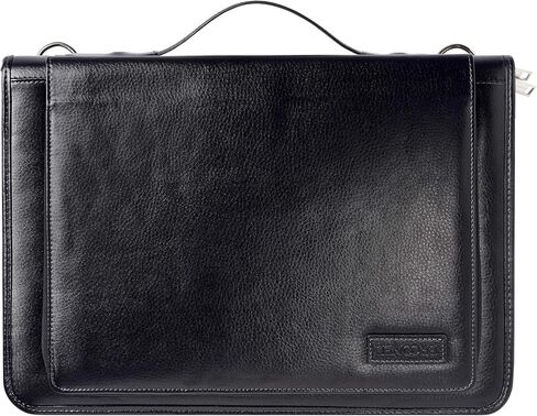 Black Leather Laptop Messenger Case - Compatible with Lenovo Yoga 7i Aura Edition 16" 2 in 1 Laptop in Saudi Arabia