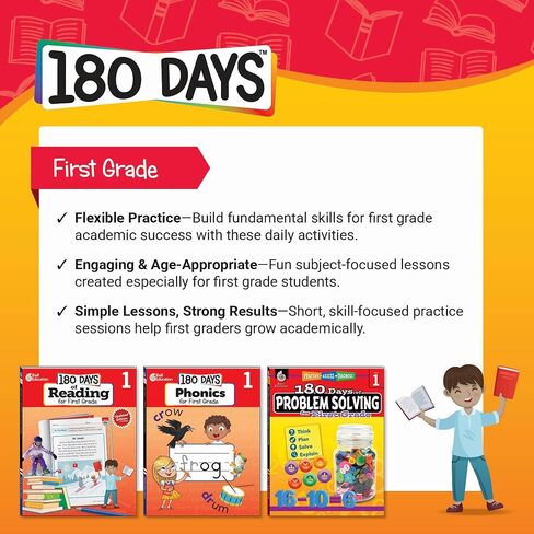 180 Days™: Writing Workbook for 1st Grade Ages 6–7 | Sentence Building, Grammar, Writing Practice, Early Composition for School or Home in Kuwait