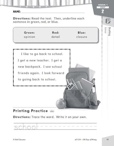 180 Days™: Writing Workbook for 1st Grade Ages 6–7 | Sentence Building, Grammar, Writing Practice, Early Composition for School or Home in Kuwait