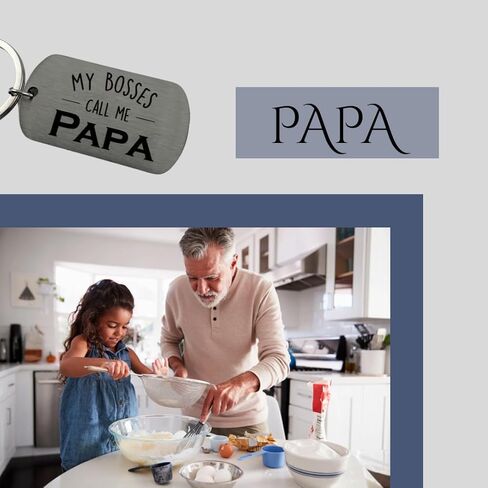 My Boss Calls Me Papa Gift for Fathers Day, My favorite People Call Me Papa Keychain from grandkids Gifts in Saudi Arabia