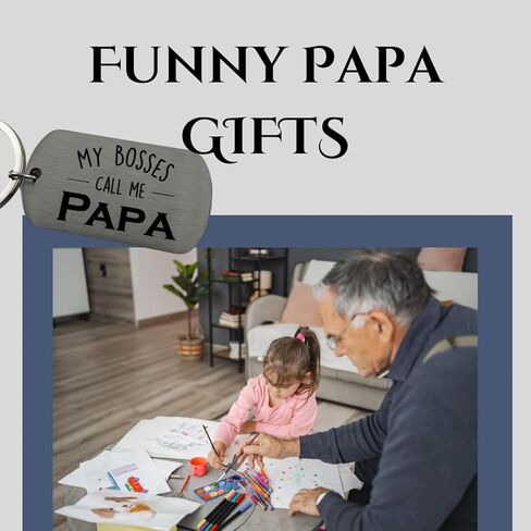 My Boss Calls Me Papa Gift for Fathers Day, My favorite People Call Me Papa Keychain from grandkids Gifts in Saudi Arabia