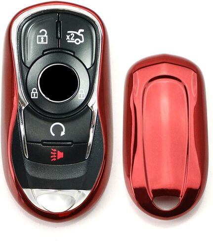 iJDMTOY Chrome Finish Blue TPU Key Fob Protective Cover Case Compatible with Buick 2016-up Envision, 2017-up Lacrosse Encore, 2018-up Regal Enclave in Kuwait